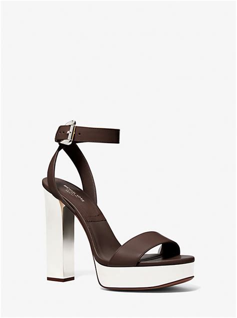 michael kors anabelle large blau|Anabelle Leather Platform Sandal .